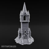 Pinnacle-Spired Rock-Perched Gothic Wizard Tower Miniature for Dungeons and Dragons, Pathfinder or other TTRPGs