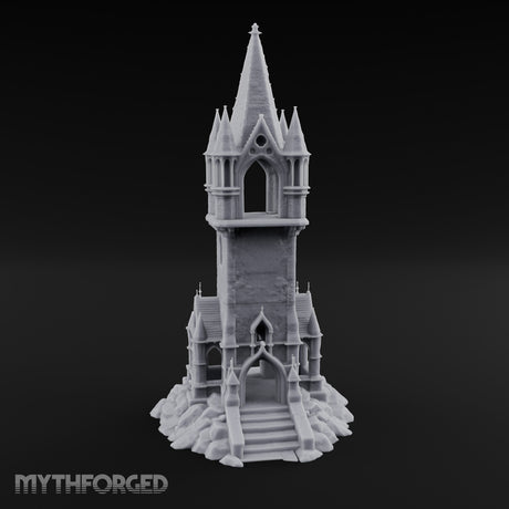 Pinnacle-Spired Rock-Perched Gothic Wizard Tower Miniature for Dungeons and Dragons, Pathfinder or other TTRPGs