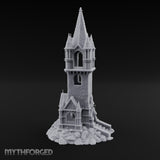 Pinnacle-Spired Rock-Perched Gothic Wizard Tower Miniature for Dungeons and Dragons, Pathfinder or other TTRPGs