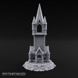 Pinnacle-Spired Rock-Perched Gothic Wizard Tower Miniature for Dungeons and Dragons, Pathfinder or other TTRPGs