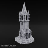 Pinnacle-Spired Rock-Perched Gothic Wizard Tower Miniature for Dungeons and Dragons, Pathfinder or other TTRPGs