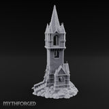 Pinnacle-Spired Rock-Perched Gothic Wizard Tower Miniature for Dungeons and Dragons, Pathfinder or other TTRPGs