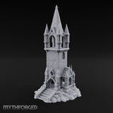 Pinnacle-Spired Rock-Perched Gothic Wizard Tower Miniature for Dungeons and Dragons, Pathfinder or other TTRPGs