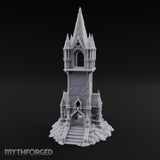 Pinnacle-Spired Rock-Perched Gothic Wizard Tower Miniature for Dungeons and Dragons, Pathfinder or other TTRPGs