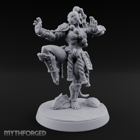 Arms Spread Commanding Hadozee Monk Miniature for Dungeons and Dragons, Pathfinder or other TTRPGs