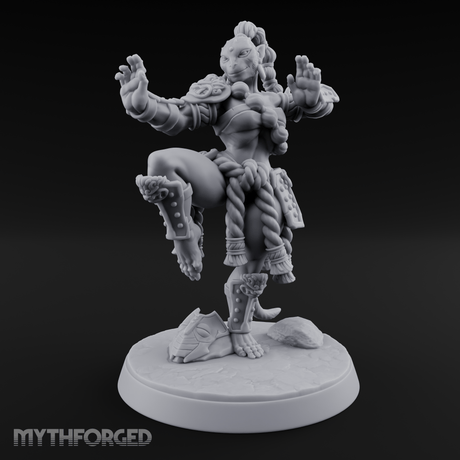 Arms Spread Commanding Hadozee Monk Miniature for Dungeons and Dragons, Pathfinder or other TTRPGs