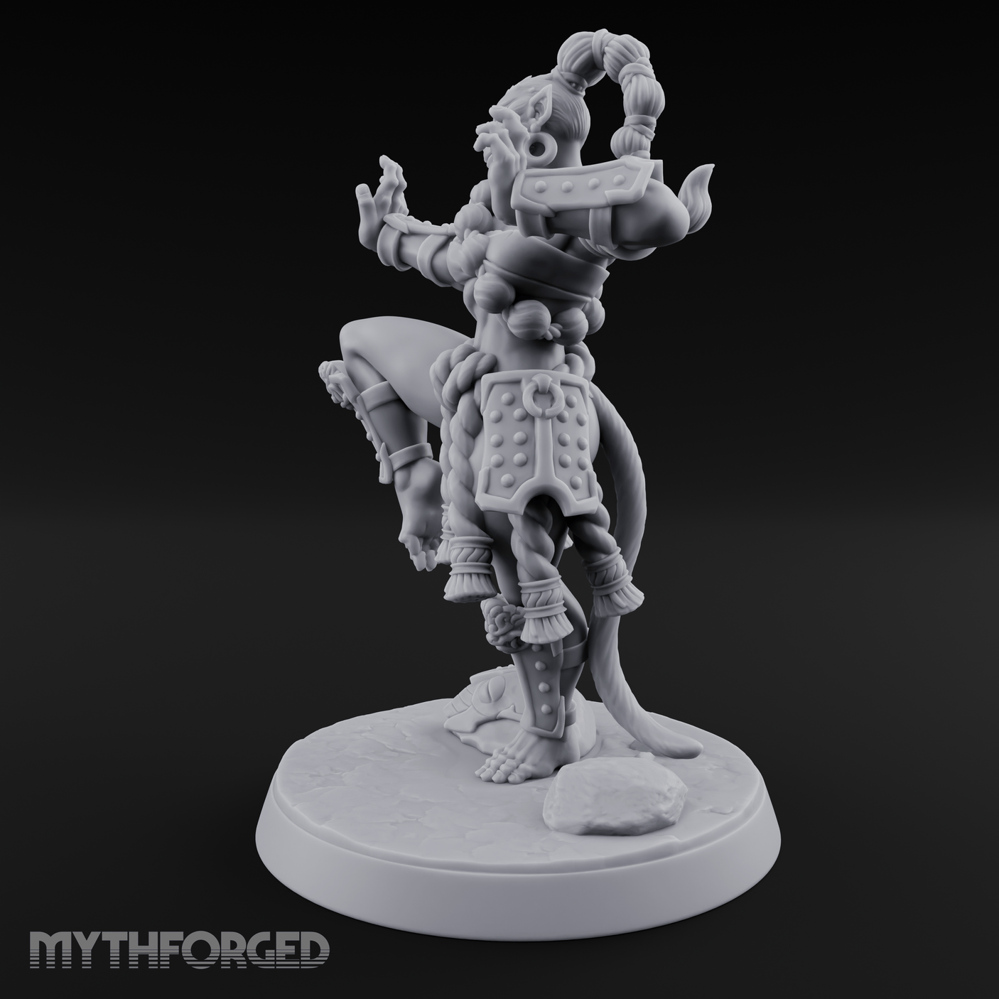 Arms Spread Commanding Hadozee Monk Miniature for Dungeons and Dragons, Pathfinder or other TTRPGs