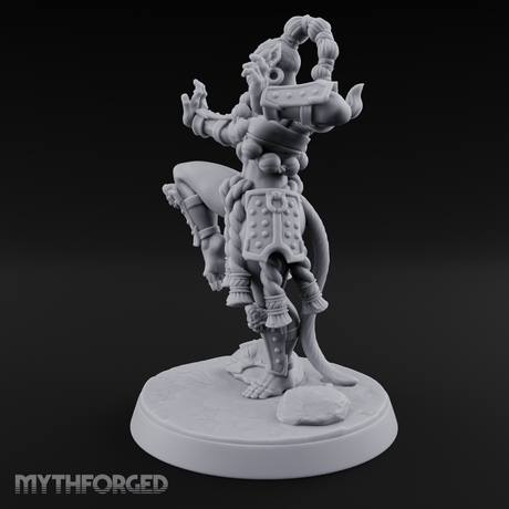 Arms Spread Commanding Hadozee Monk Miniature for Dungeons and Dragons, Pathfinder or other TTRPGs