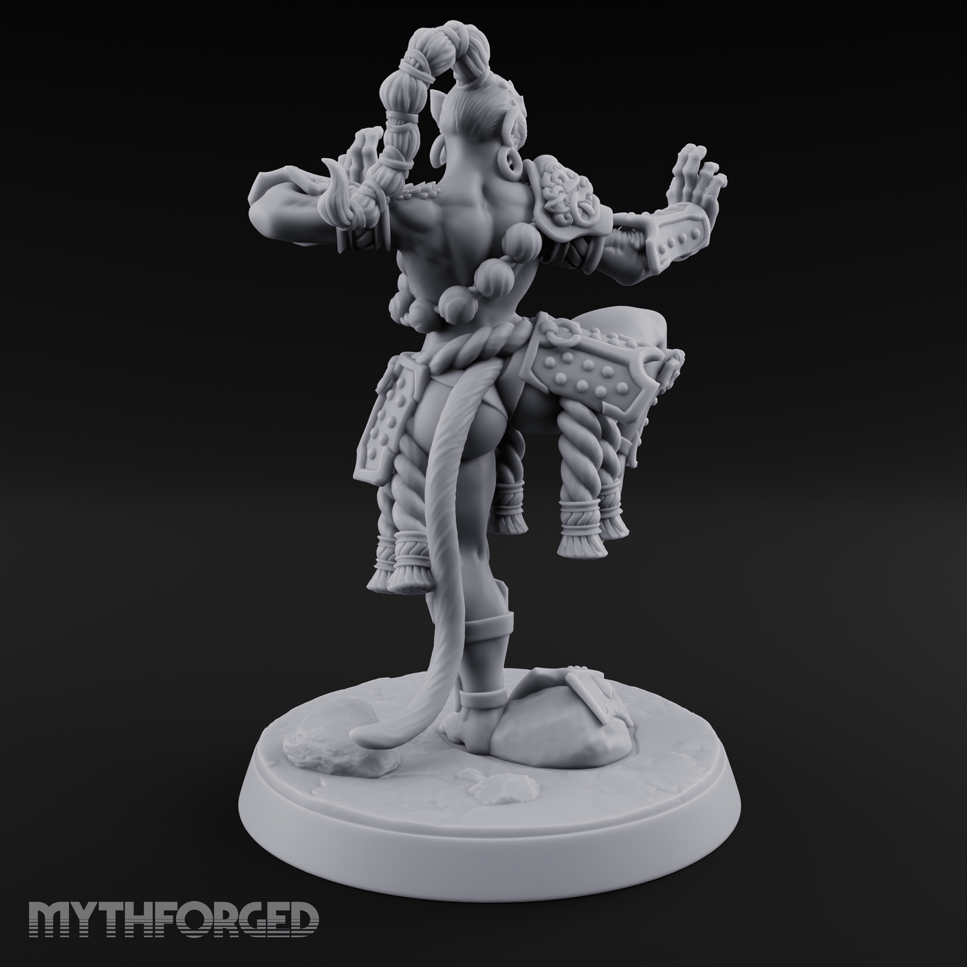 Arms Spread Commanding Hadozee Monk Miniature for Dungeons and Dragons, Pathfinder or other TTRPGs