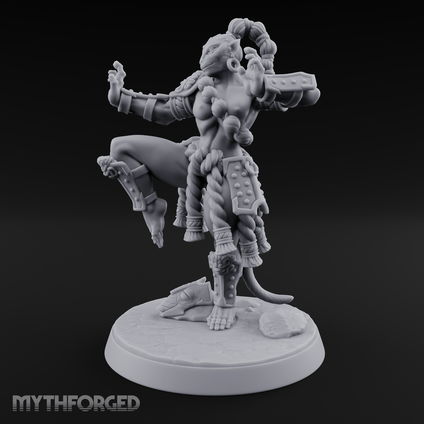Arms Spread Commanding Hadozee Monk Miniature for Dungeons and Dragons, Pathfinder or other TTRPGs