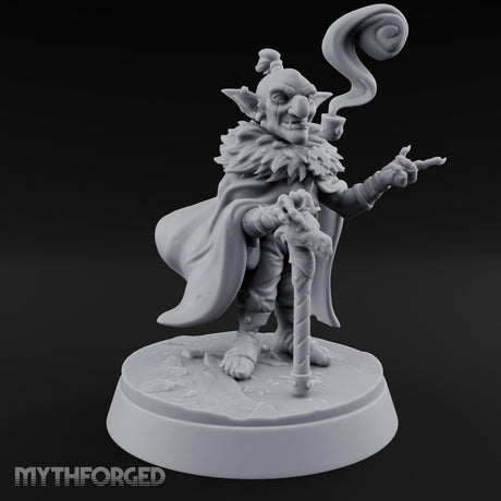 Pipe Smoking Cane Leaning Goblin Boss Miniature for Dungeons and Dragons, Pathfinder or other TTRPGs