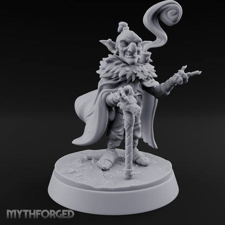 Pipe Smoking Cane Leaning Goblin Boss Miniature for Dungeons and Dragons, Pathfinder or other TTRPGs