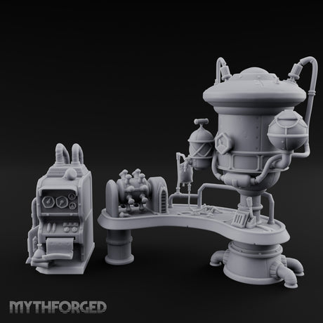 Pipe-Venting Gauge-Covered Arcane Workshop Machines Miniature for Dungeons and Dragons, Pathfinder or other TTRPGs