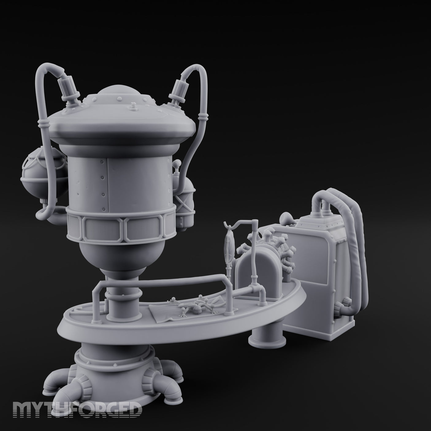 Pipe-Venting Gauge-Covered Arcane Workshop Machines Miniature for Dungeons and Dragons, Pathfinder or other TTRPGs