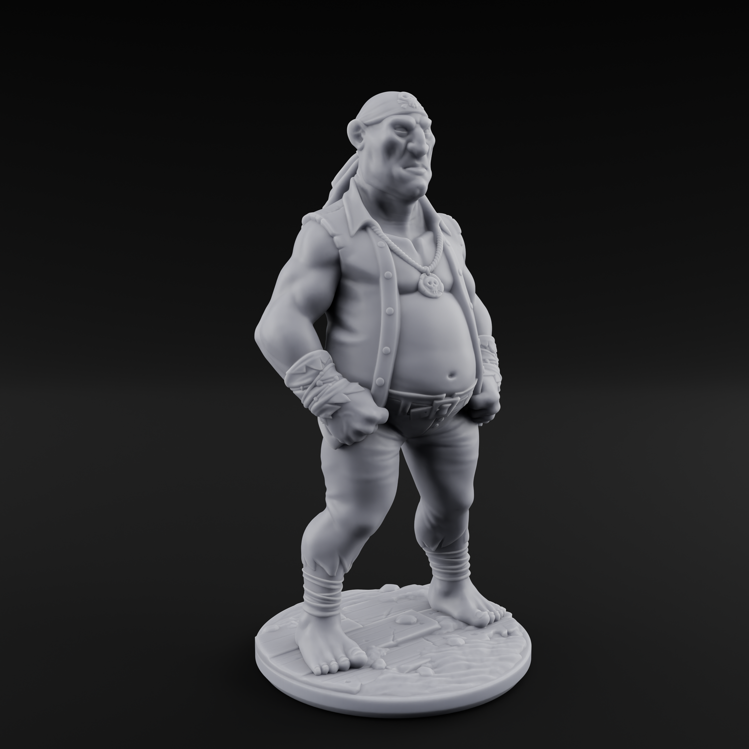Belly Out Strutting Pirate A Miniature for Dungeons and Dragons, Pathfinder or other TTRPGs
