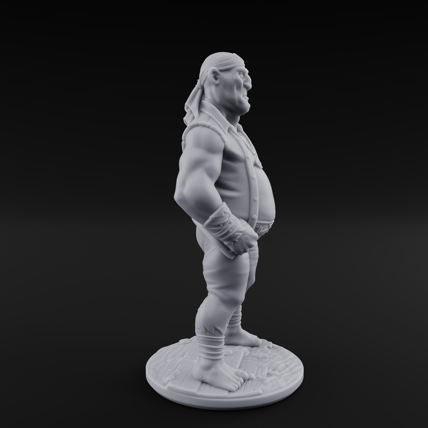 Belly Out Strutting Pirate A Miniature for Dungeons and Dragons, Pathfinder or other TTRPGs