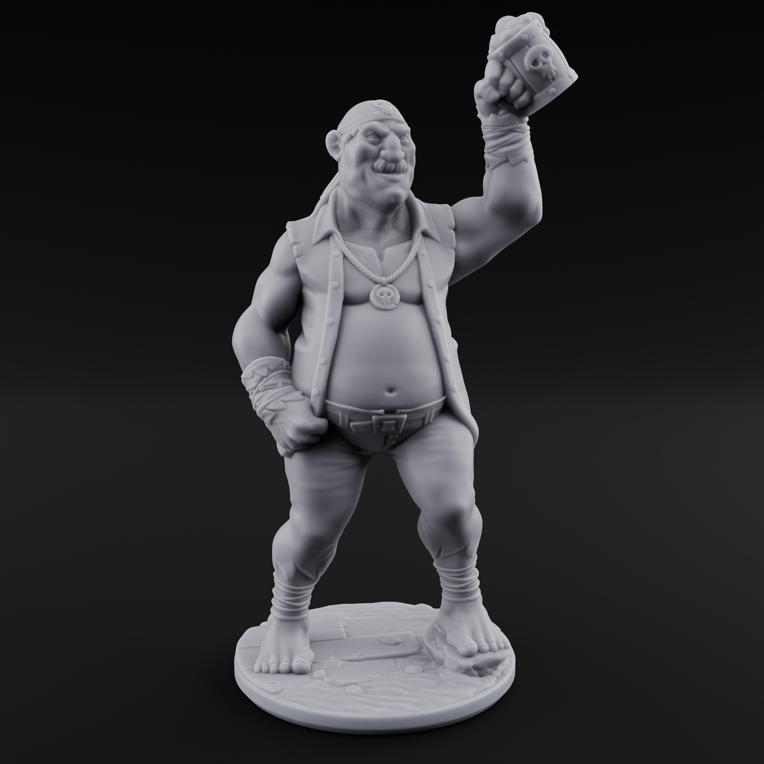 Belly Out Strutting Pirates Miniature for Dungeons and Dragons, Pathfinder or other TTRPGs