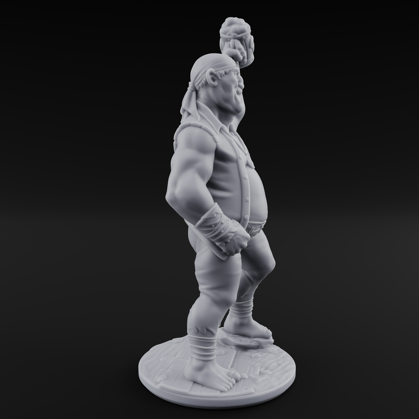 Belly Out Strutting Pirates Miniature for Dungeons and Dragons, Pathfinder or other TTRPGs