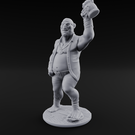 Belly Out Strutting Pirate B Miniature for Dungeons and Dragons, Pathfinder or other TTRPGs