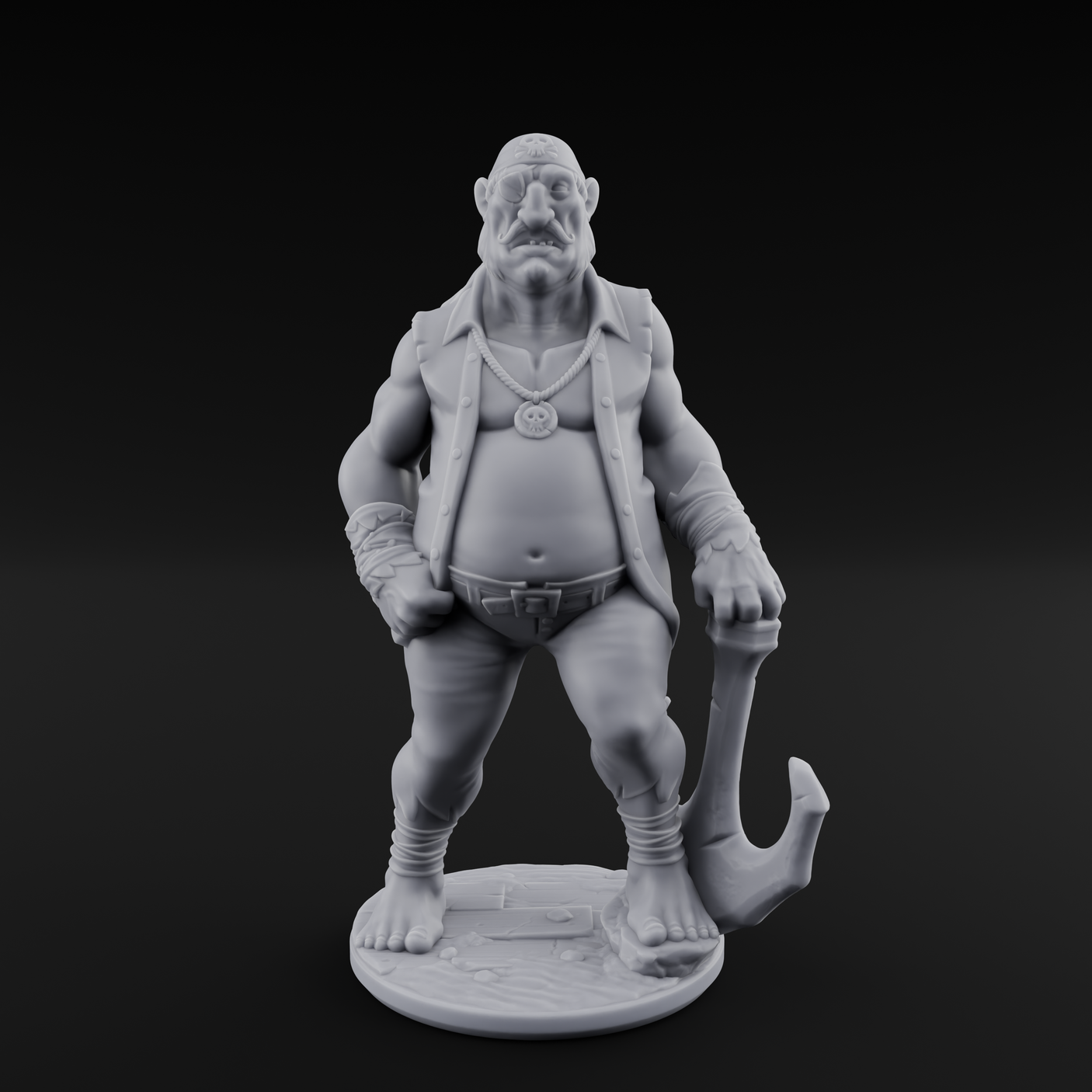 Belly Out Strutting Pirates Miniature for Dungeons and Dragons, Pathfinder or other TTRPGs