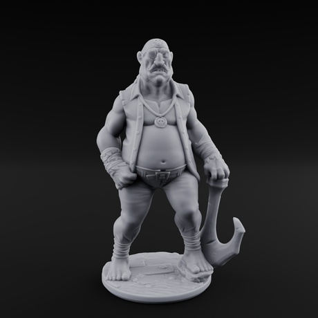 Belly Out Strutting Pirate C Miniature for Dungeons and Dragons, Pathfinder or other TTRPGs