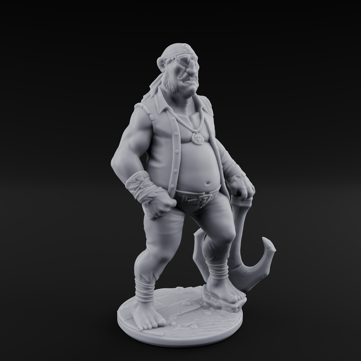 Belly Out Strutting Pirates Miniature for Dungeons and Dragons, Pathfinder or other TTRPGs