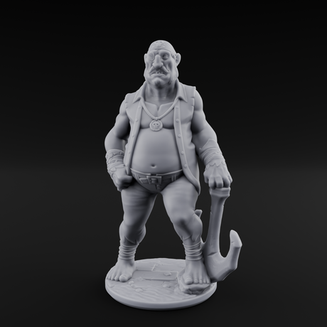 Belly Out Strutting Pirates Miniature for Dungeons and Dragons, Pathfinder or other TTRPGs