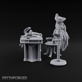 Squid Desk, Parrot Witness Wooden Pirate Captain's Desk