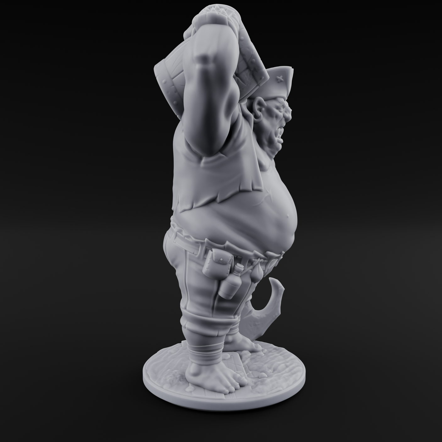 Barrel Chugging Ogre Pirate Miniature for Dungeons and Dragons, Pathfinder or other TTRPGs