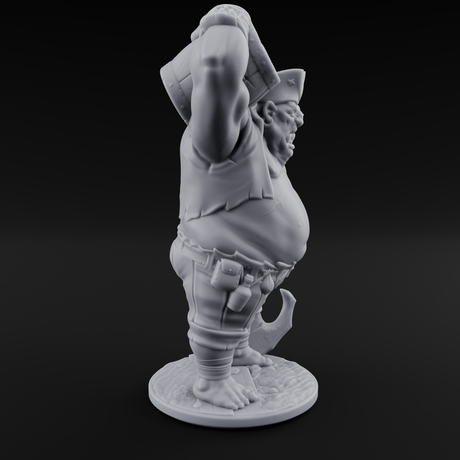 Barrel Chugging Ogre Pirate Miniature for Dungeons and Dragons, Pathfinder or other TTRPGs