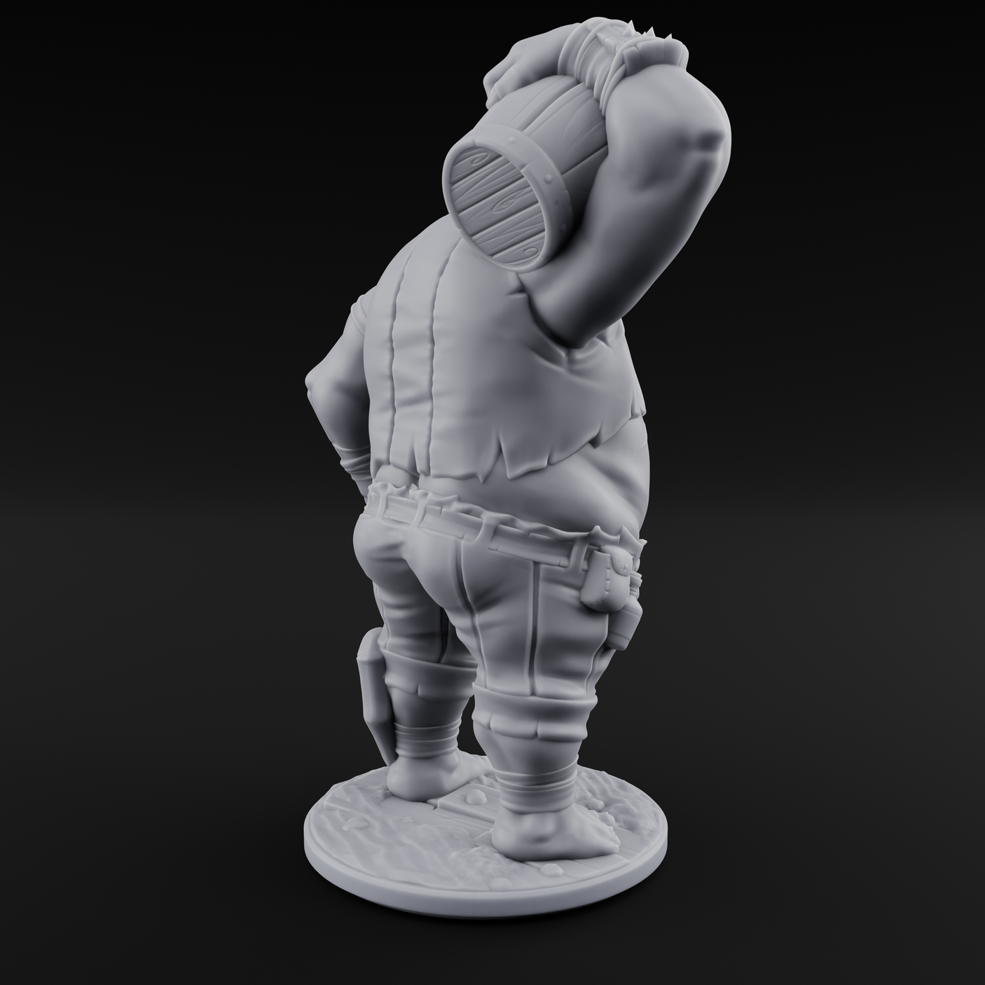 Barrel Chugging Ogre Pirate Miniature for Dungeons and Dragons, Pathfinder or other TTRPGs