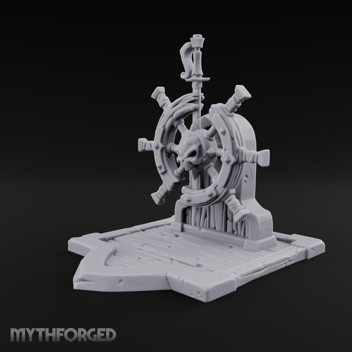 Helmsman Long Gone, Wheel Still Gripped Pirate Ship Wheel Terrain