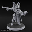 Pistol Aiming Scripture Clutching Human Trench Cleric Miniature for Dungeons and Dragons, Pathfinder or other TTRPGs