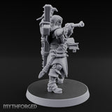 Pistol Aiming Scripture Clutching Human Trench Cleric Miniature for Dungeons and Dragons, Pathfinder or other TTRPGs