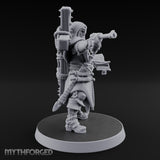 Pistol Aiming Scripture Clutching Human Trench Cleric Miniature for Dungeons and Dragons, Pathfinder or other TTRPGs