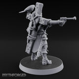 Pistol Aiming Scripture Clutching Human Trench Cleric Miniature for Dungeons and Dragons, Pathfinder or other TTRPGs