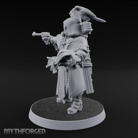 Pistol Aiming Scripture Clutching Human Trench Cleric Miniature for Dungeons and Dragons, Pathfinder or other TTRPGs