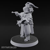 Pistol Aiming Scripture Clutching Human Trench Cleric Miniature for Dungeons and Dragons, Pathfinder or other TTRPGs