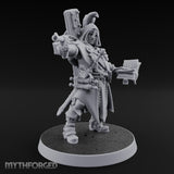 Pistol Aiming Scripture Clutching Human Trench Cleric Miniature for Dungeons and Dragons, Pathfinder or other TTRPGs