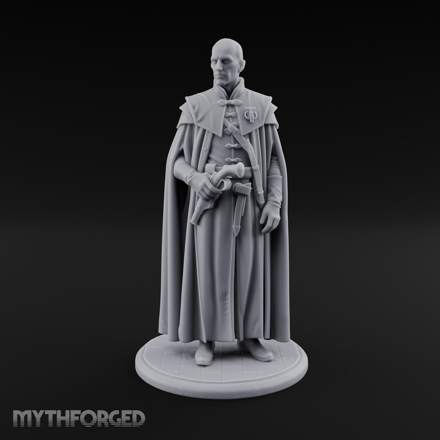 Pistol Clutching Human Inquisitor Miniature for Dungeons and Dragons, Pathfinder or other TTRPGs