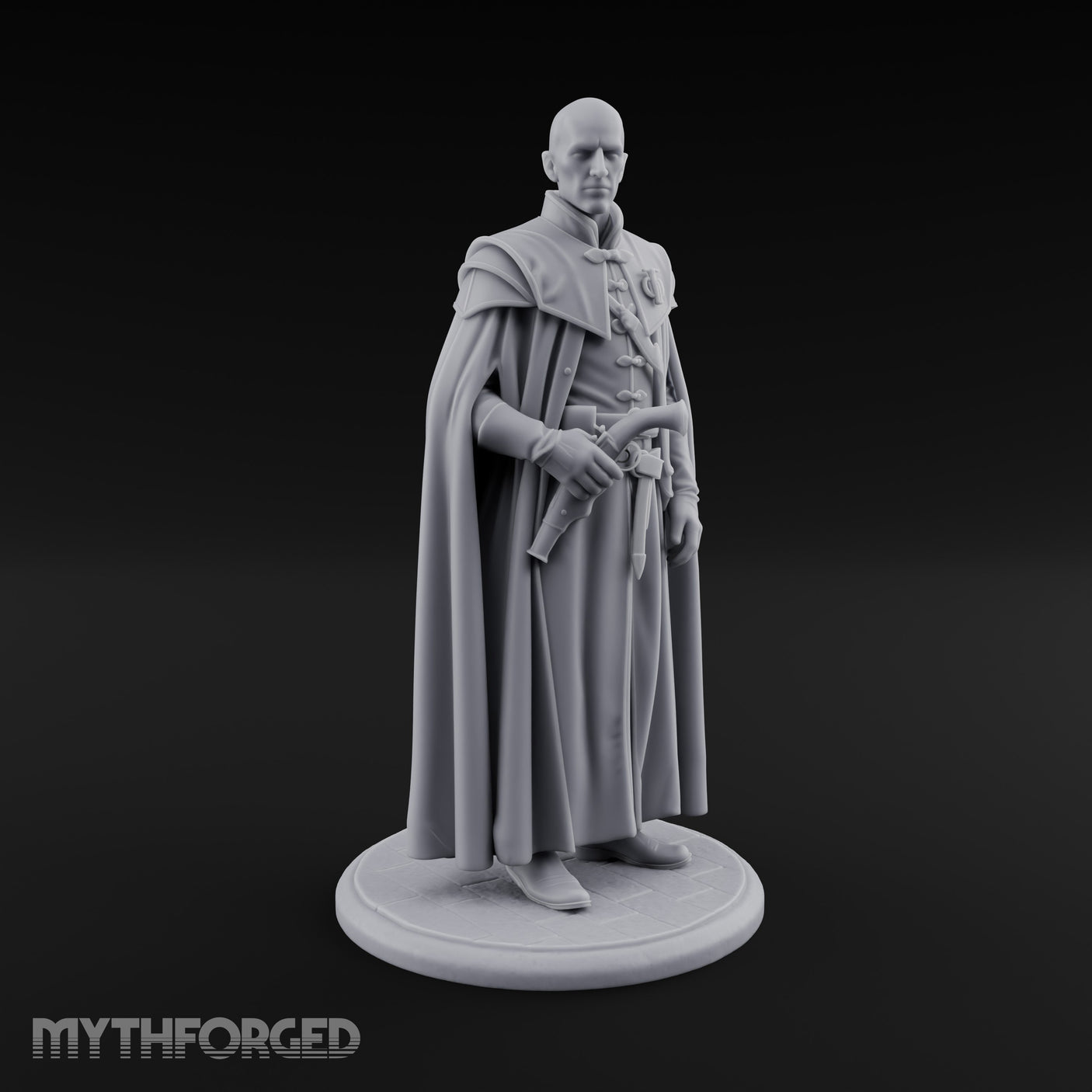 Pistol Clutching Human Inquisitor Miniature for Dungeons and Dragons, Pathfinder or other TTRPGs