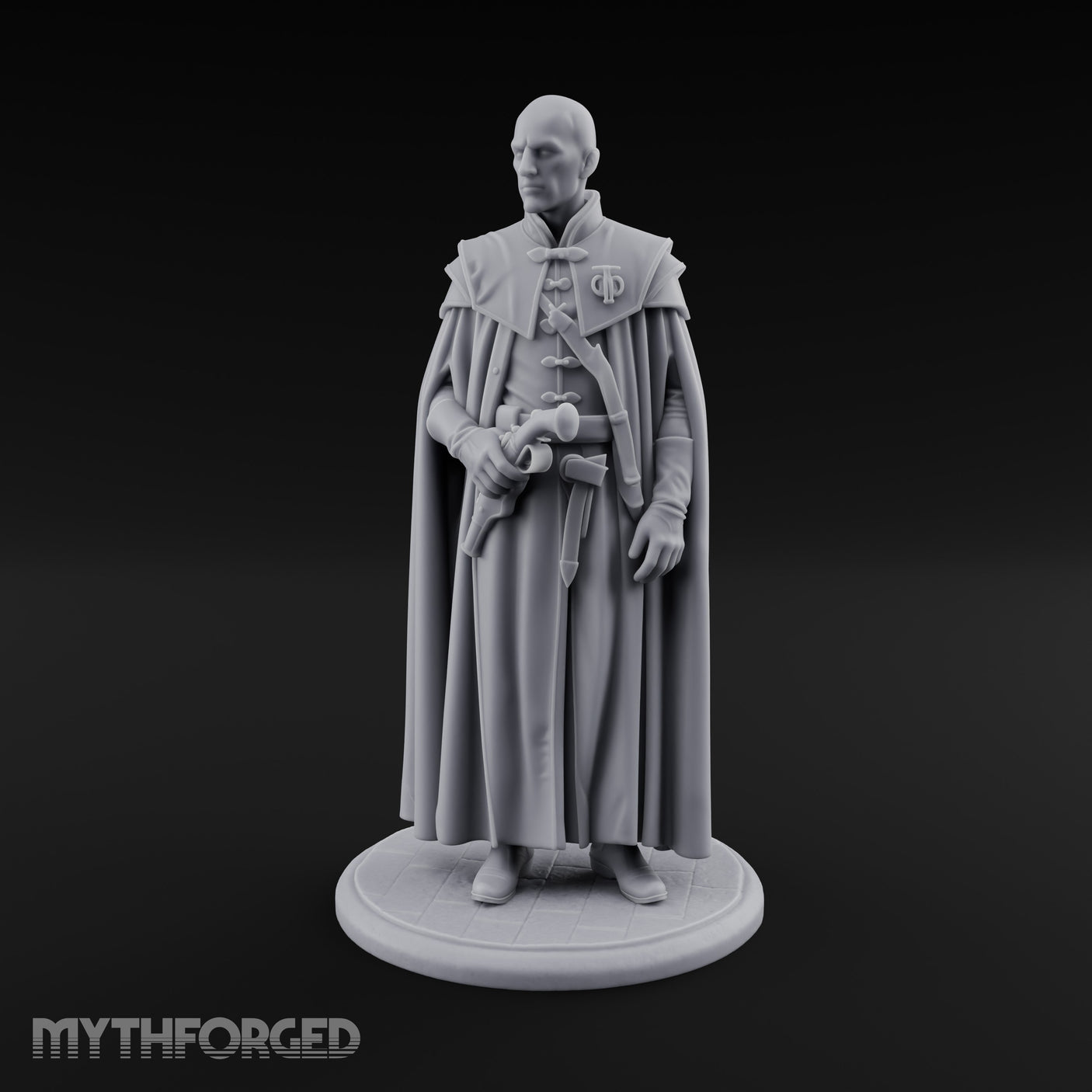 Pistol Clutching Human Inquisitor Miniature for Dungeons and Dragons, Pathfinder or other TTRPGs