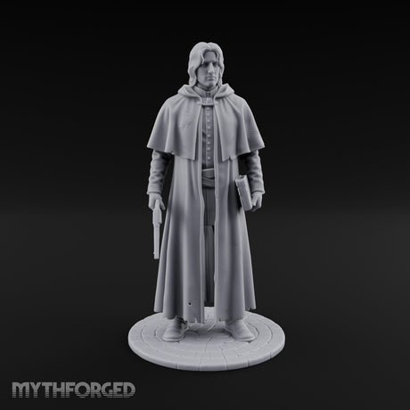 Pistol Clutching Human Wanderer Miniature for Dungeons and Dragons, Pathfinder or other TTRPGs