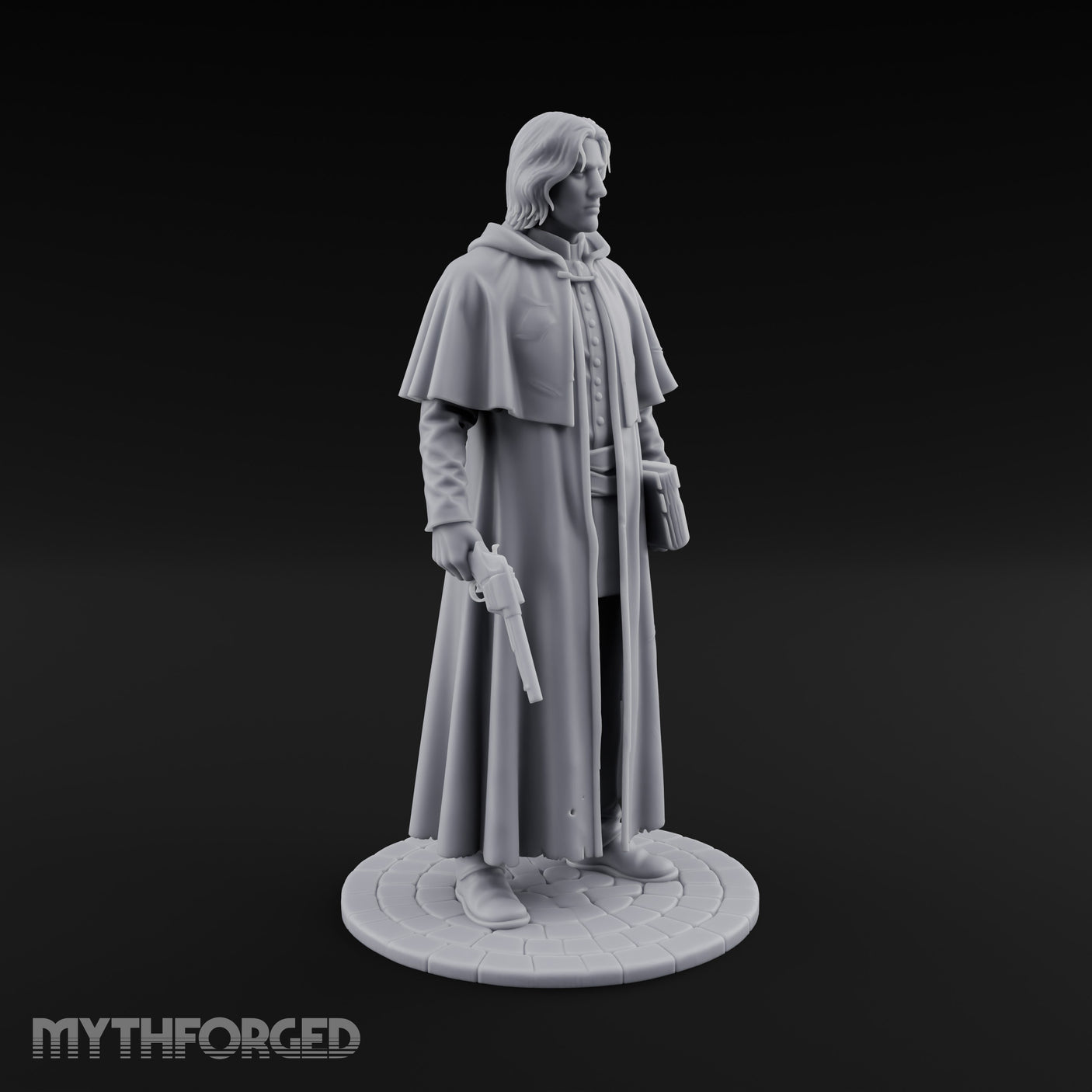 Pistol Clutching Human Wanderer Miniature for Dungeons and Dragons, Pathfinder or other TTRPGs