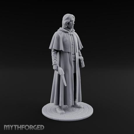 Pistol Clutching Human Wanderer Miniature for Dungeons and Dragons, Pathfinder or other TTRPGs