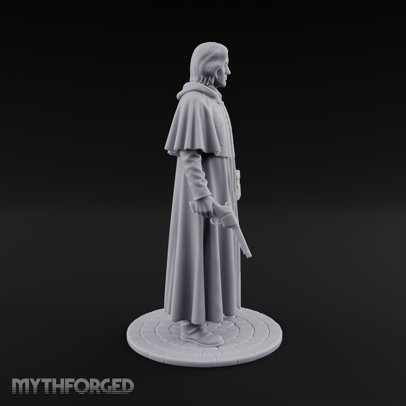 Pistol Clutching Human Wanderer Miniature for Dungeons and Dragons, Pathfinder or other TTRPGs
