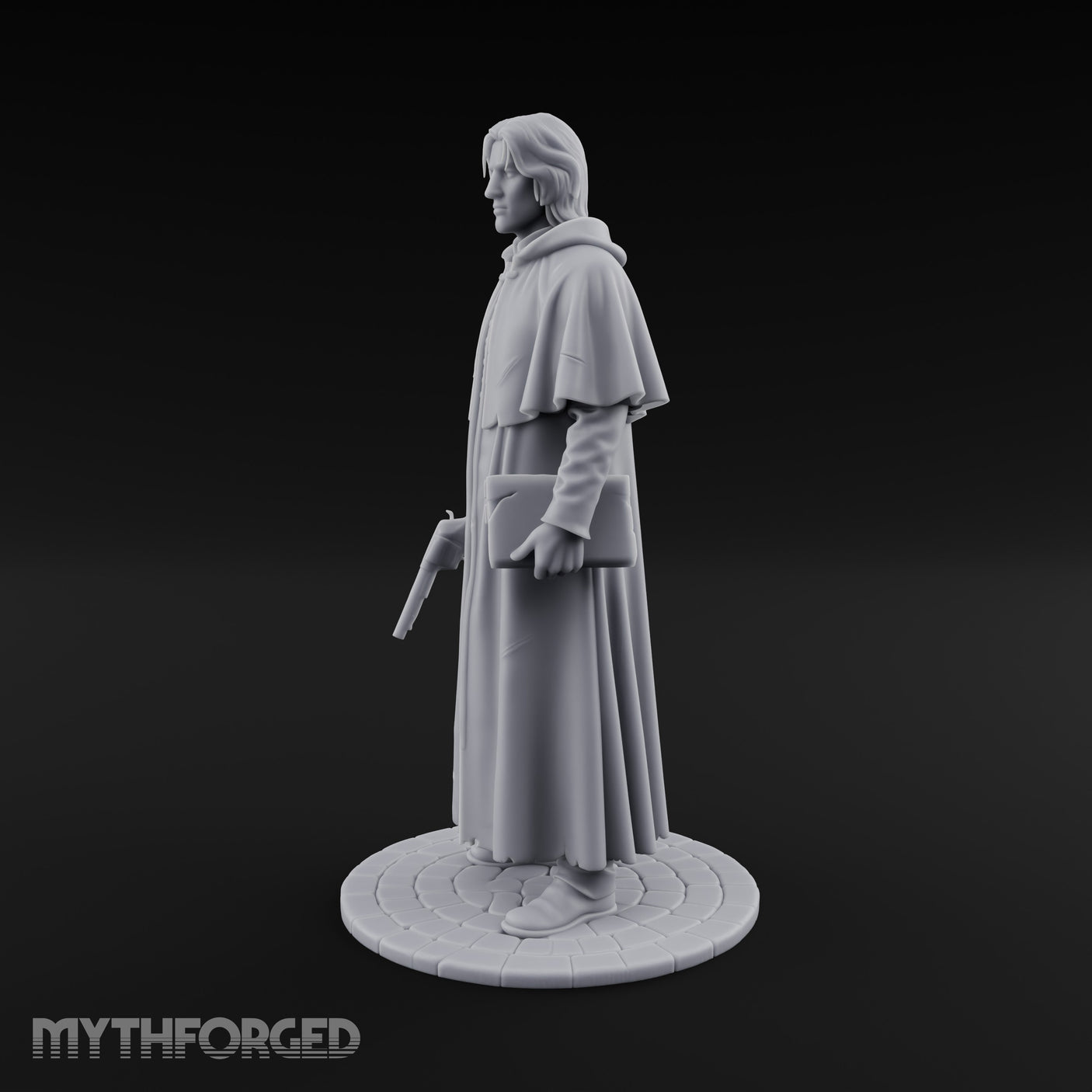 Pistol Clutching Human Wanderer Miniature for Dungeons and Dragons, Pathfinder or other TTRPGs