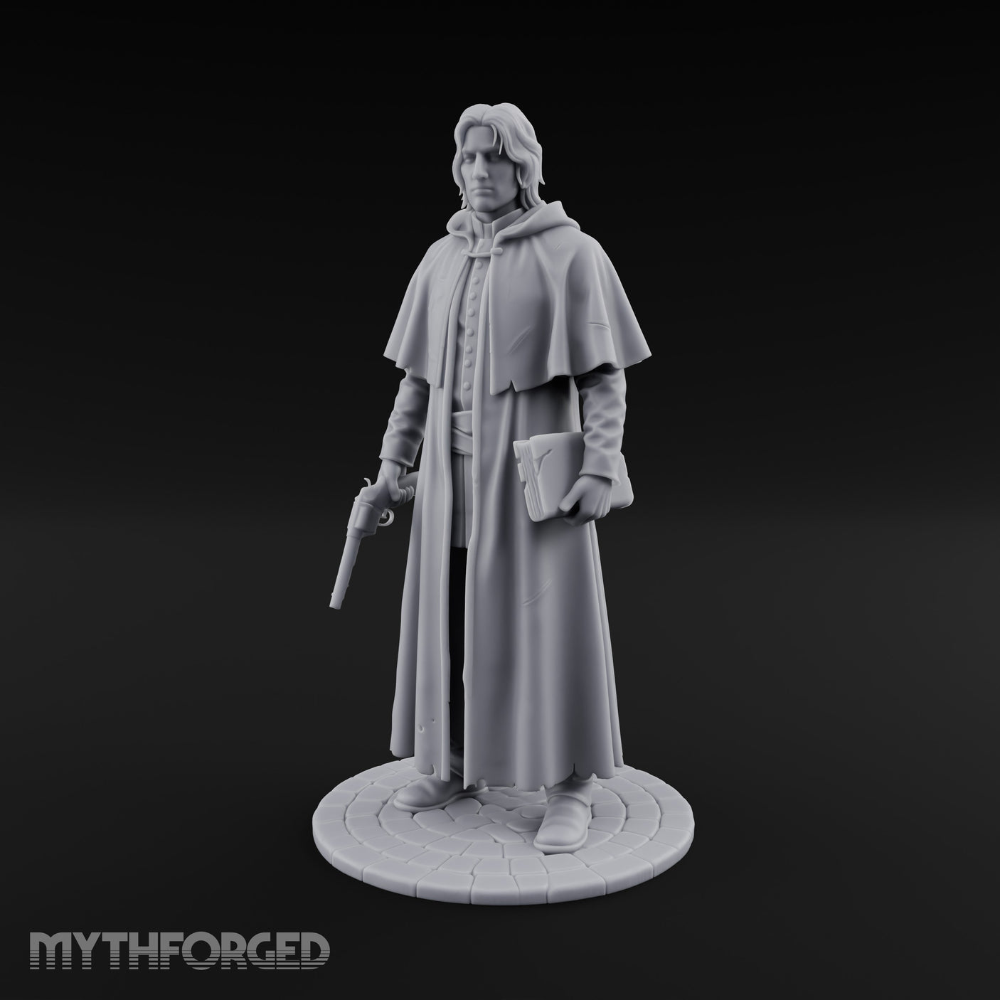 Pistol Clutching Human Wanderer Miniature for Dungeons and Dragons, Pathfinder or other TTRPGs