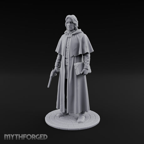 Pistol Clutching Human Wanderer Miniature for Dungeons and Dragons, Pathfinder or other TTRPGs