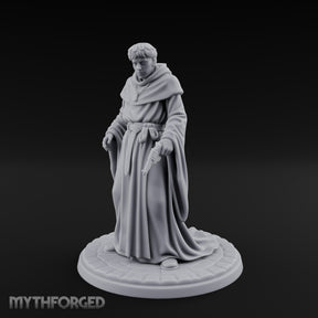 Pistol Concealing Human Friar Miniature for Dungeons and Dragons, Pathfinder or other TTRPGs